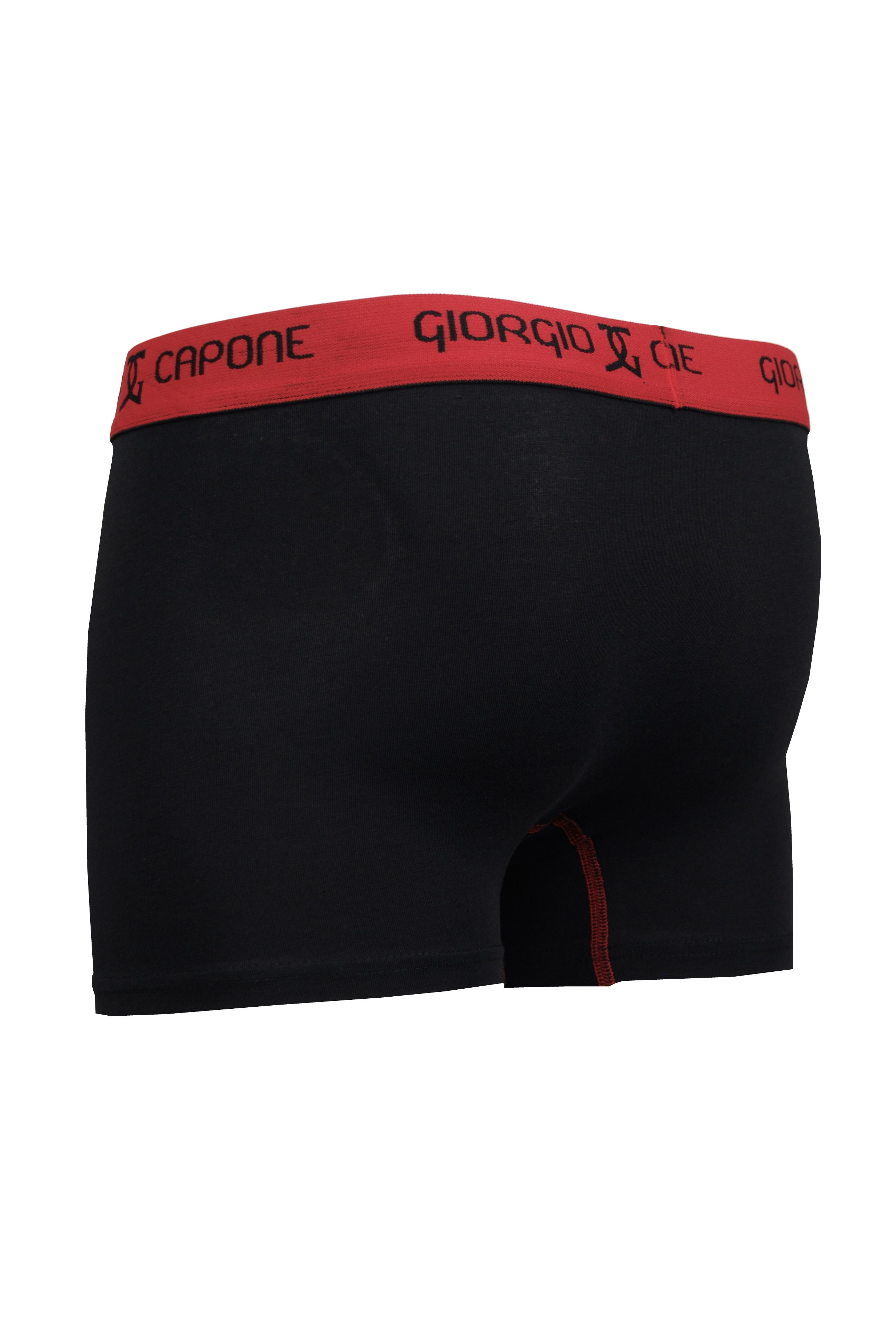 3er Pack Premium Boxershorts, schwarz, Bund und Nähte in rot